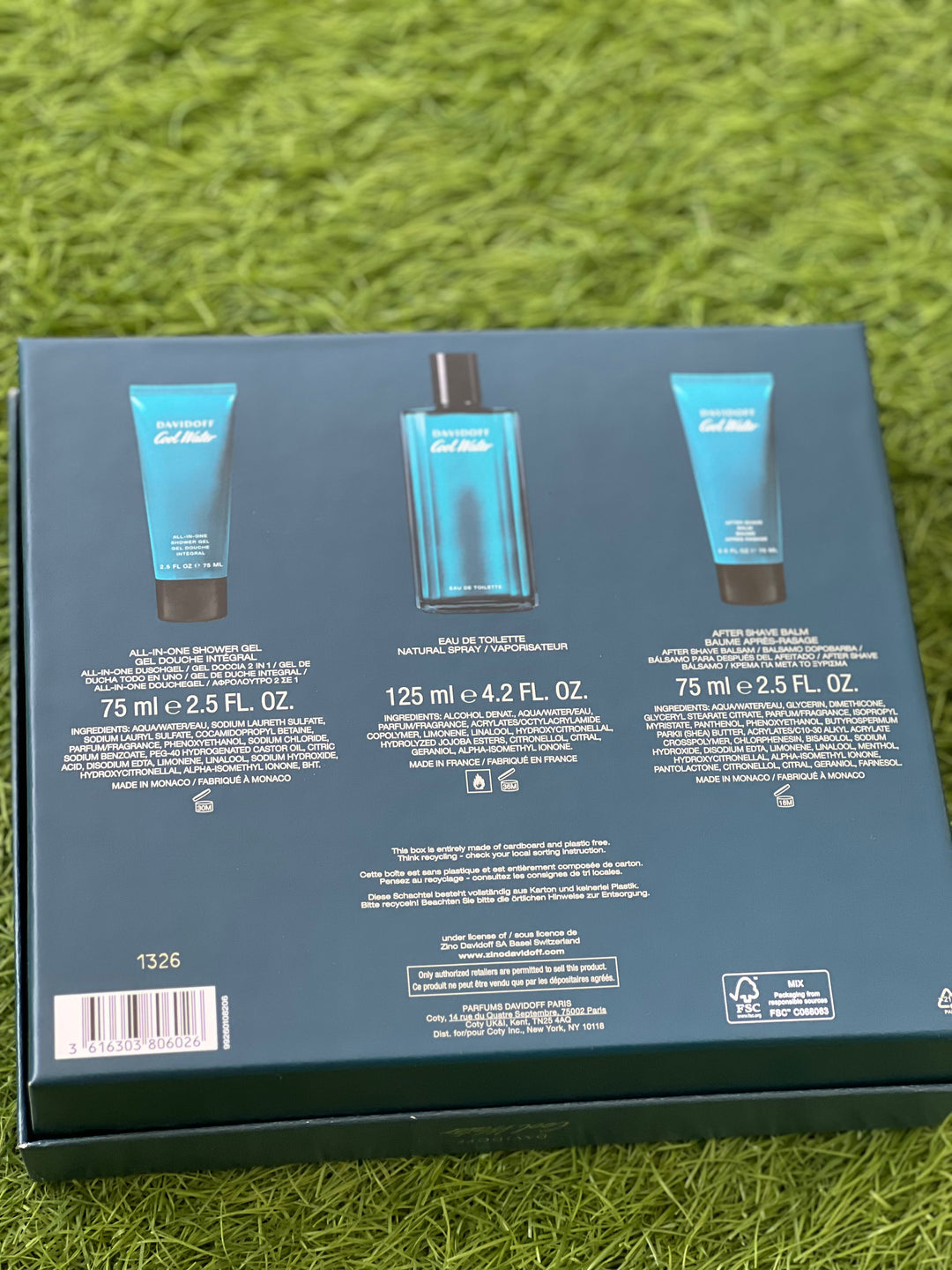 Authentic DAVIDOFF COOLWATER 3 store Pcs Set